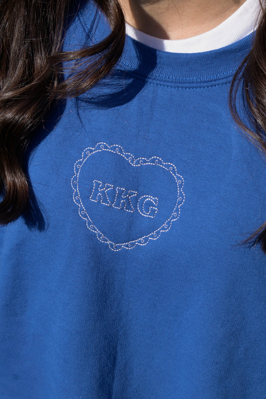 Kappa Kappa Gamma Embroidered Coquette Heart Crewneck