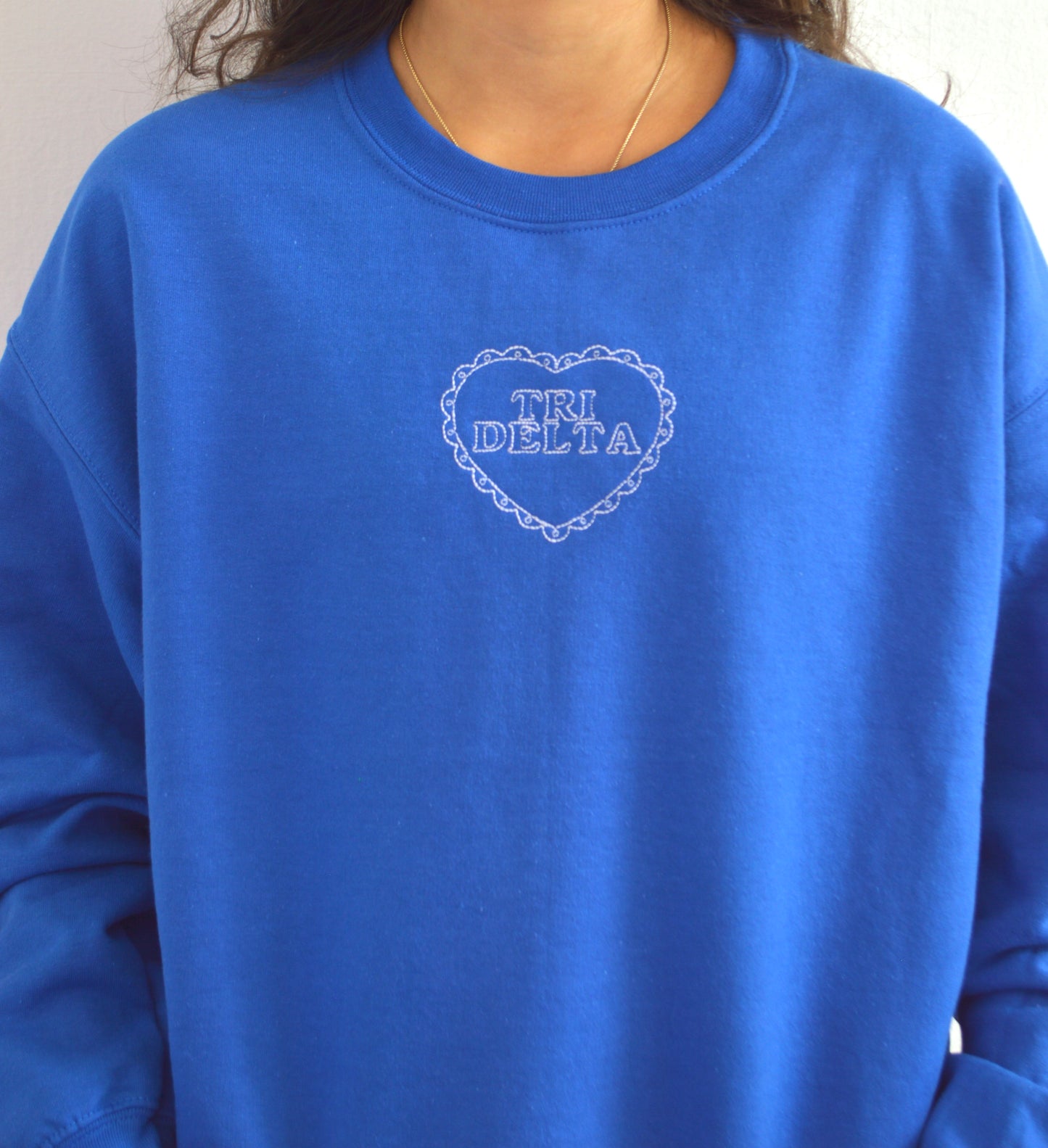 Tri Delta Heart Embroidered Crewneck