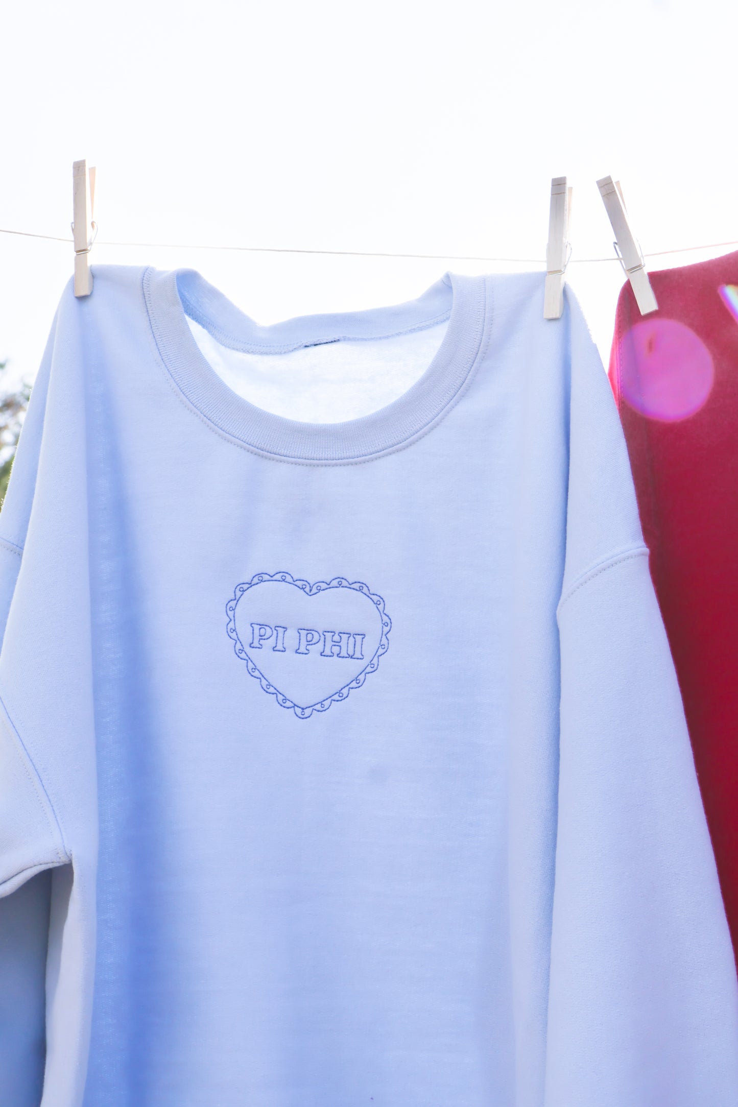 Pi Beta Phi Embroidered Coquette Heart Crewneck