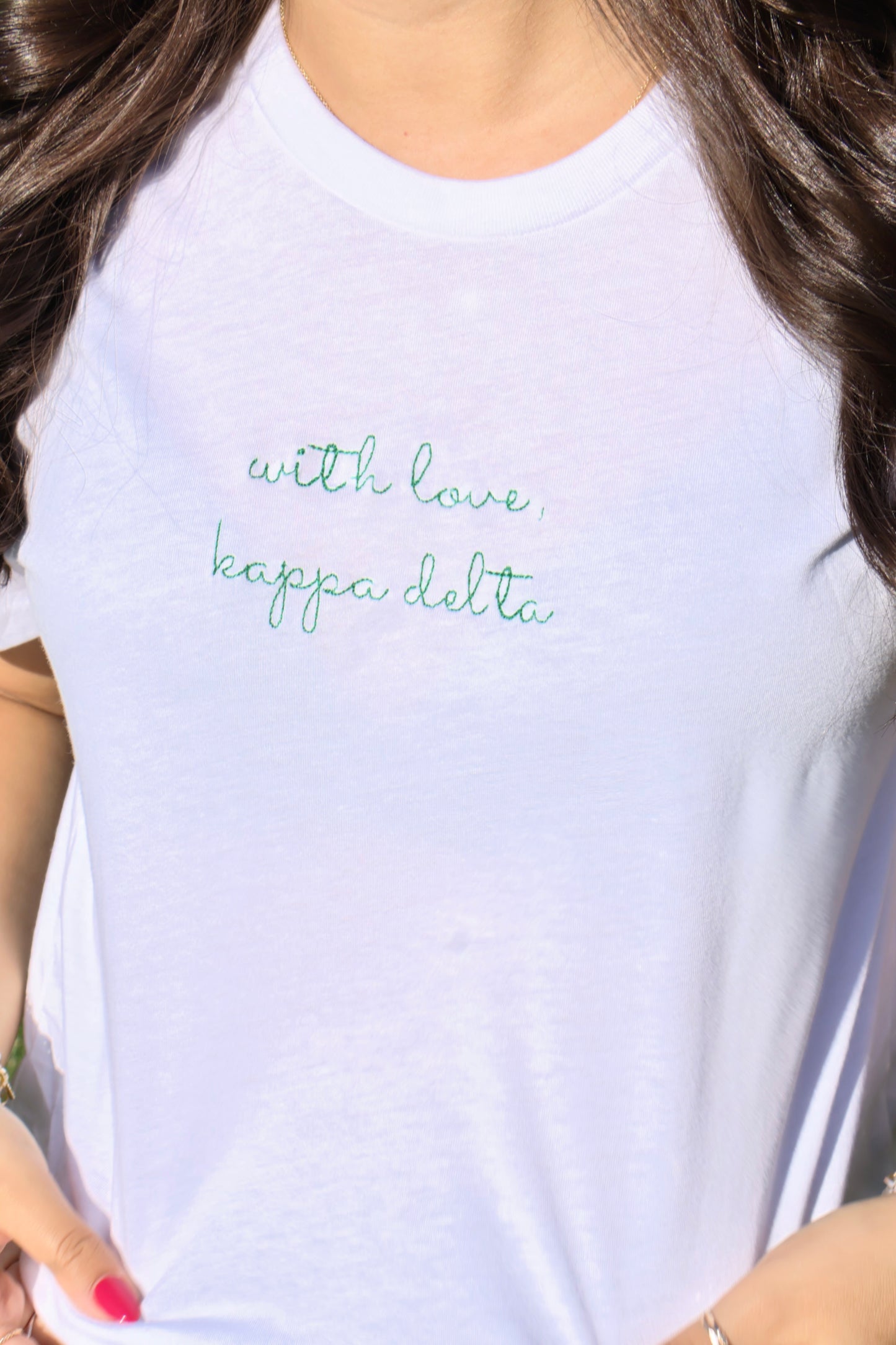 Kappa Delta Embroidered With Love Cropped T-Shirt