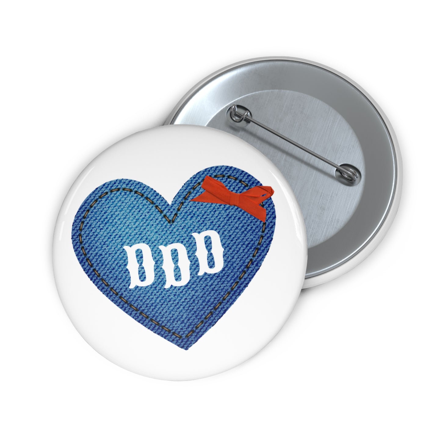 Denim Heart Sorority Pin Buttons
