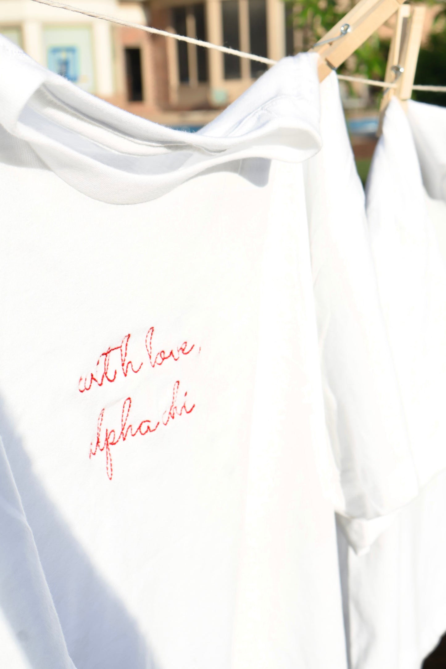 Alpha Chi Omega Embroidered With Love Cropped T-Shirt