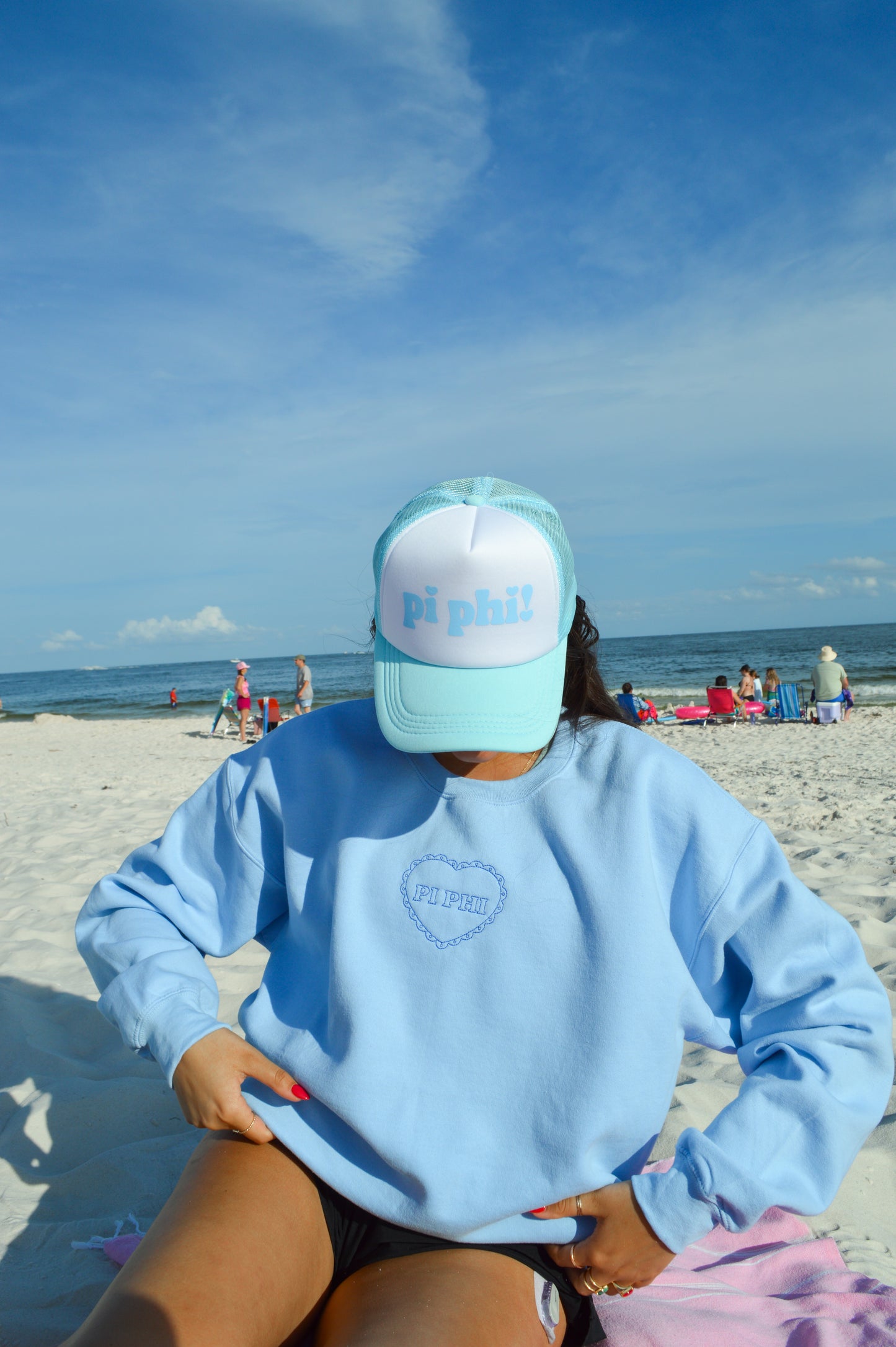 Pi Beta Phi Embroidered Coquette Heart Crewneck