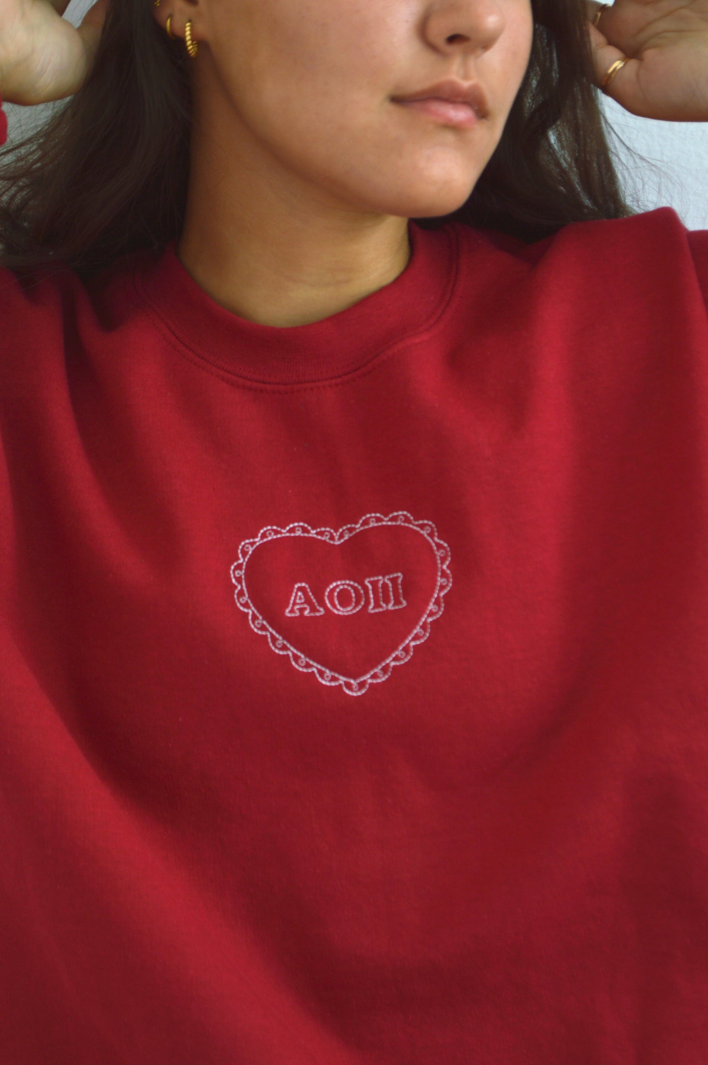 Alpha Omicron Pi Heart Crewneck