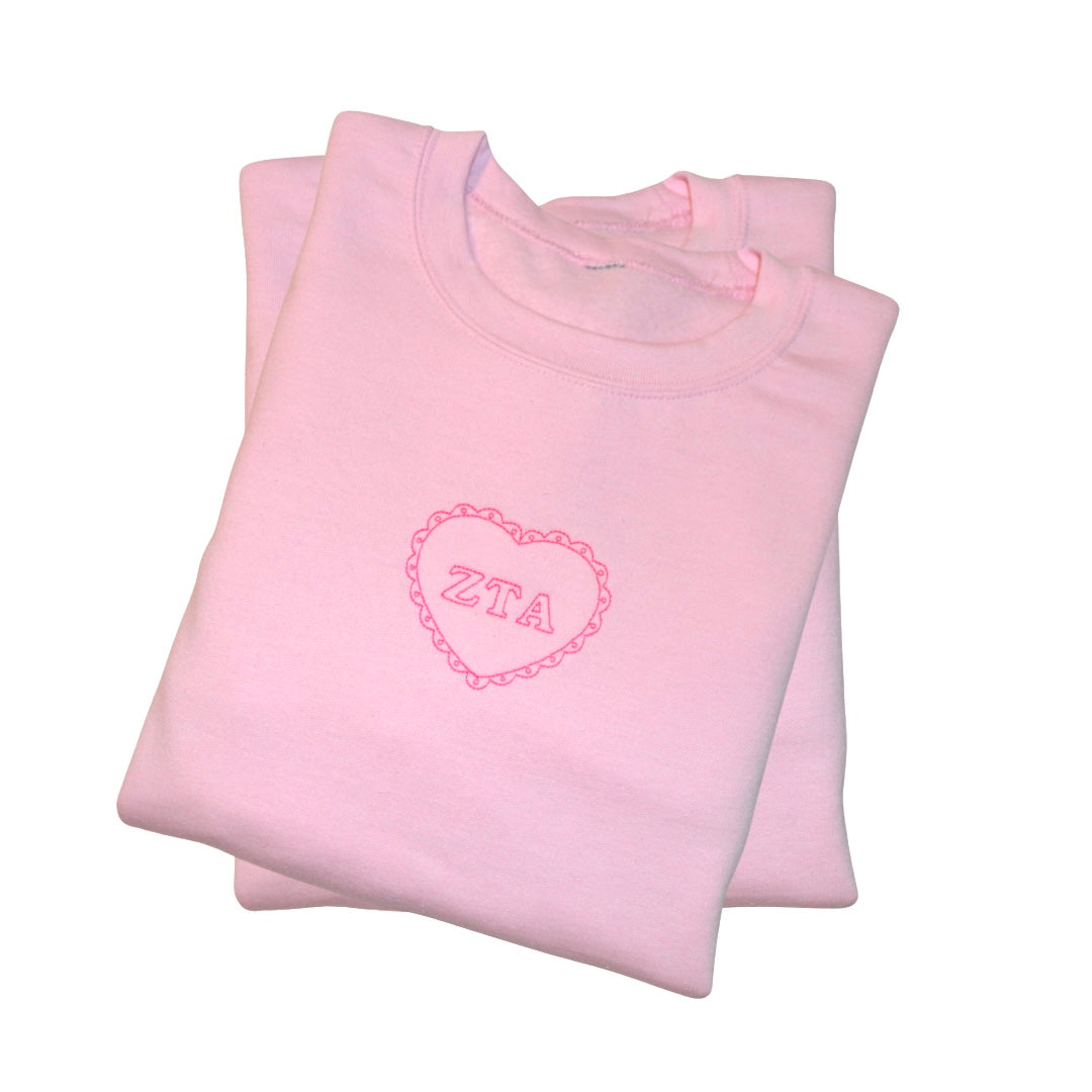 Zeta Tau Alpha heart crewneck