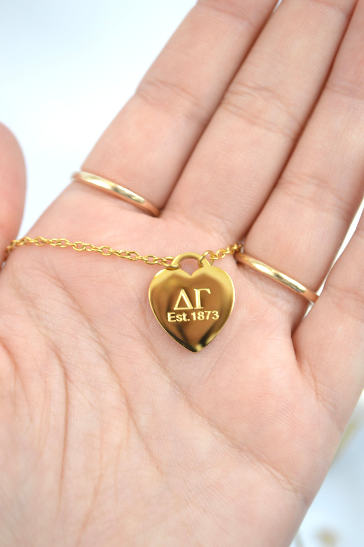 Delta Gamma Sorority Heart Necklace