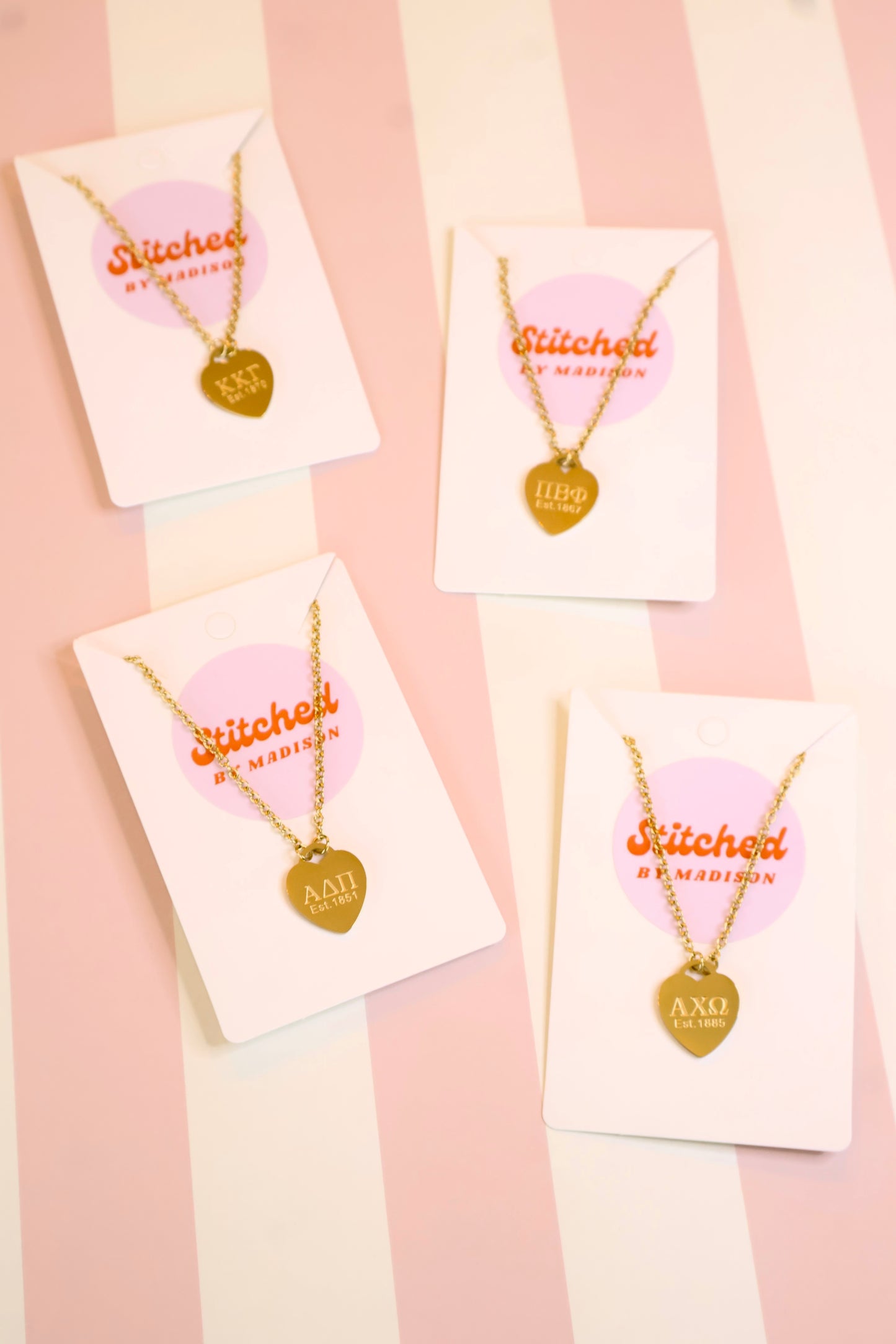 Alpha Delta Pi Sorority Heart Necklace