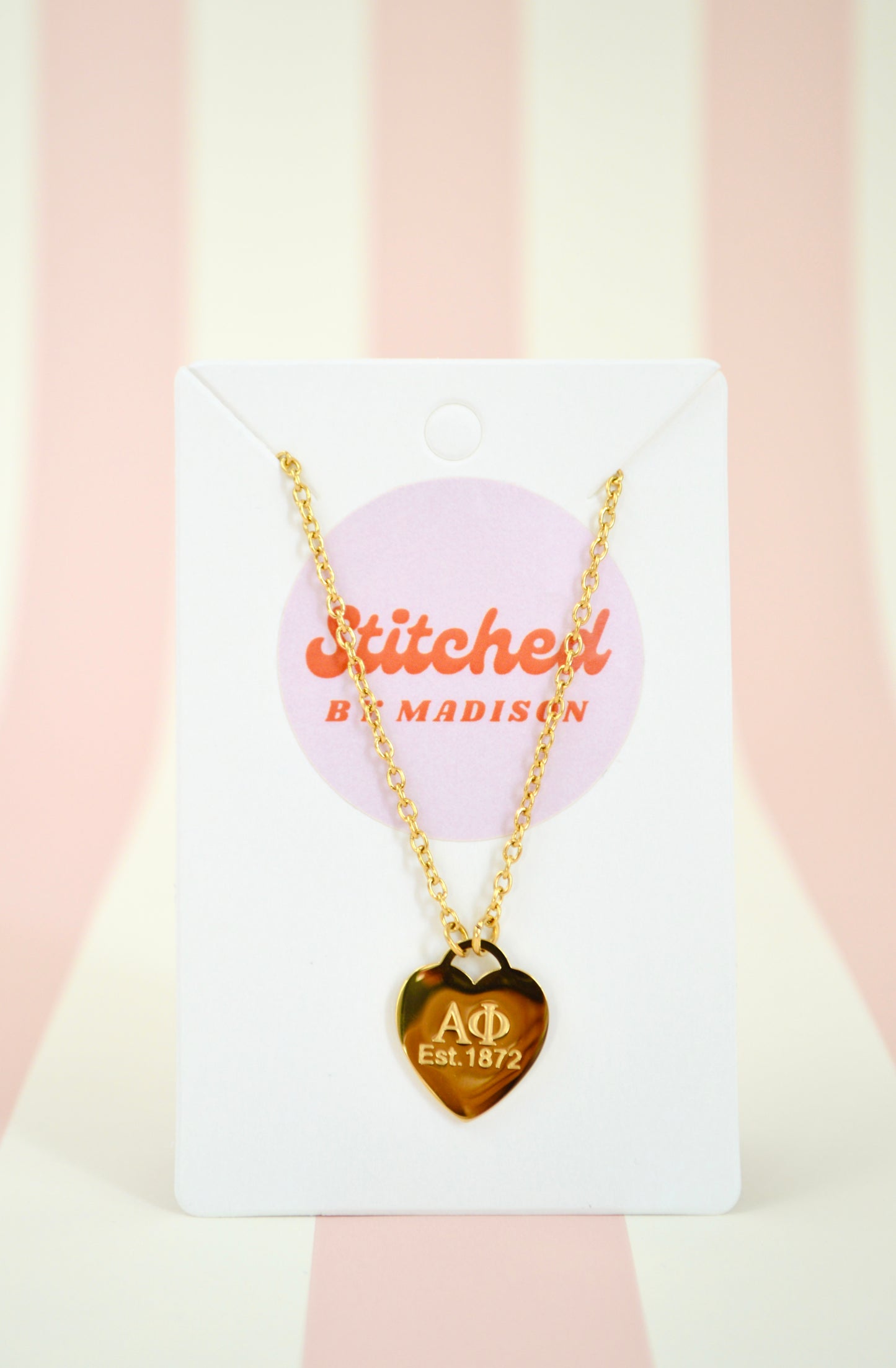 Alpha Phi Sorority Heart Necklace