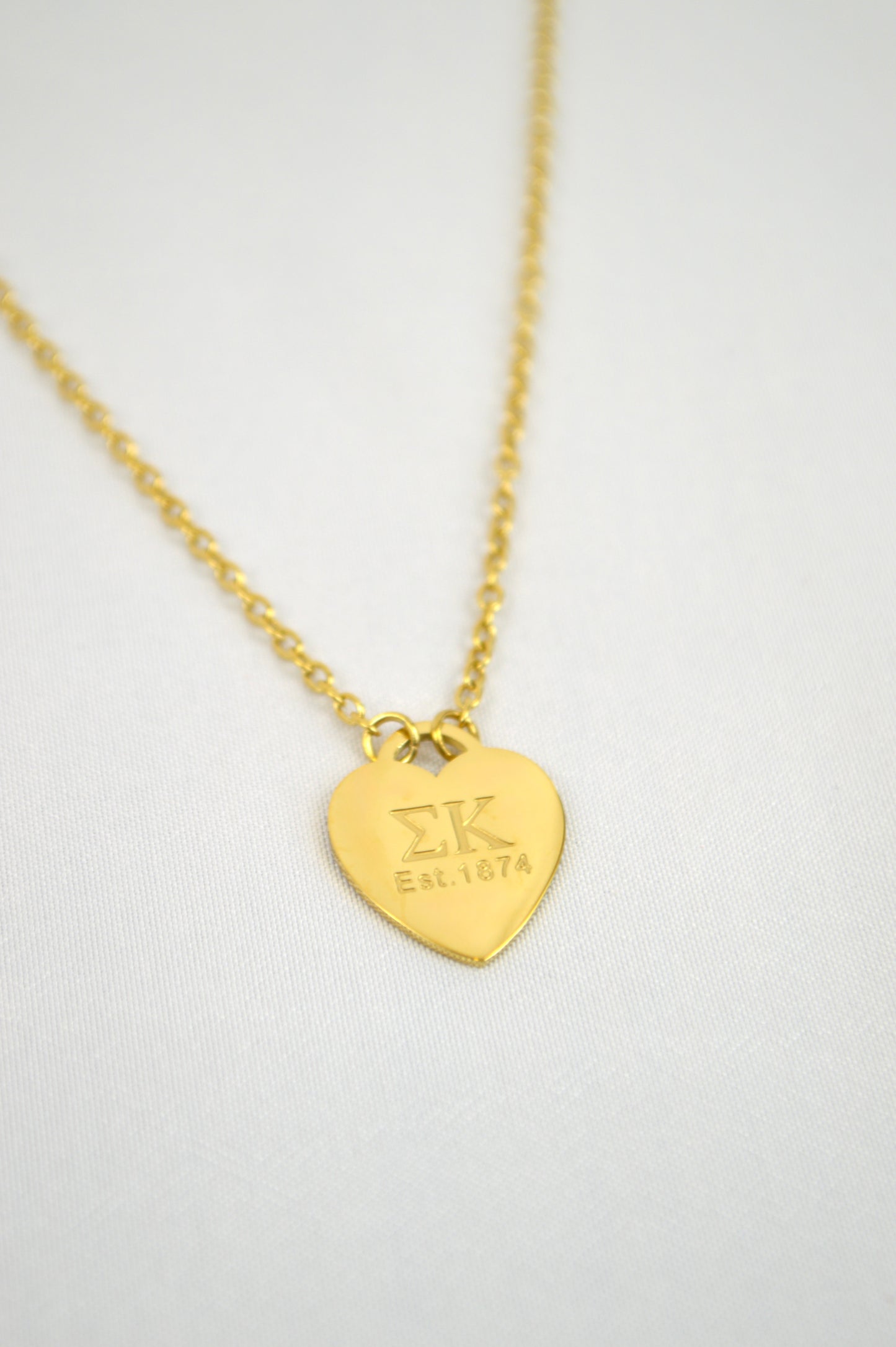 Sigma Kappa Sorority Heart Necklace