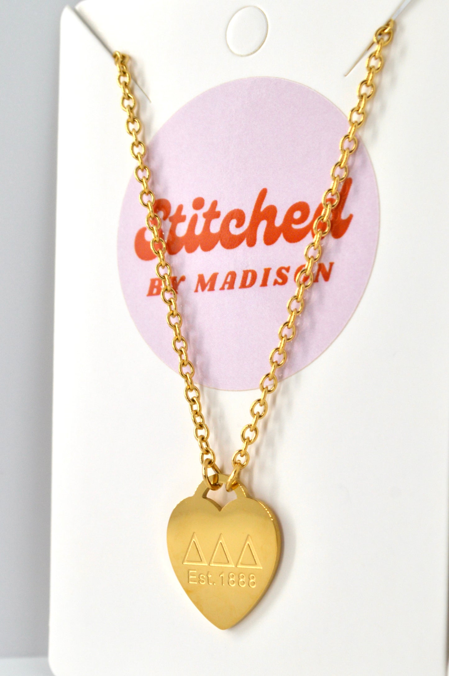 Tri Delta Sorority Heart Necklace