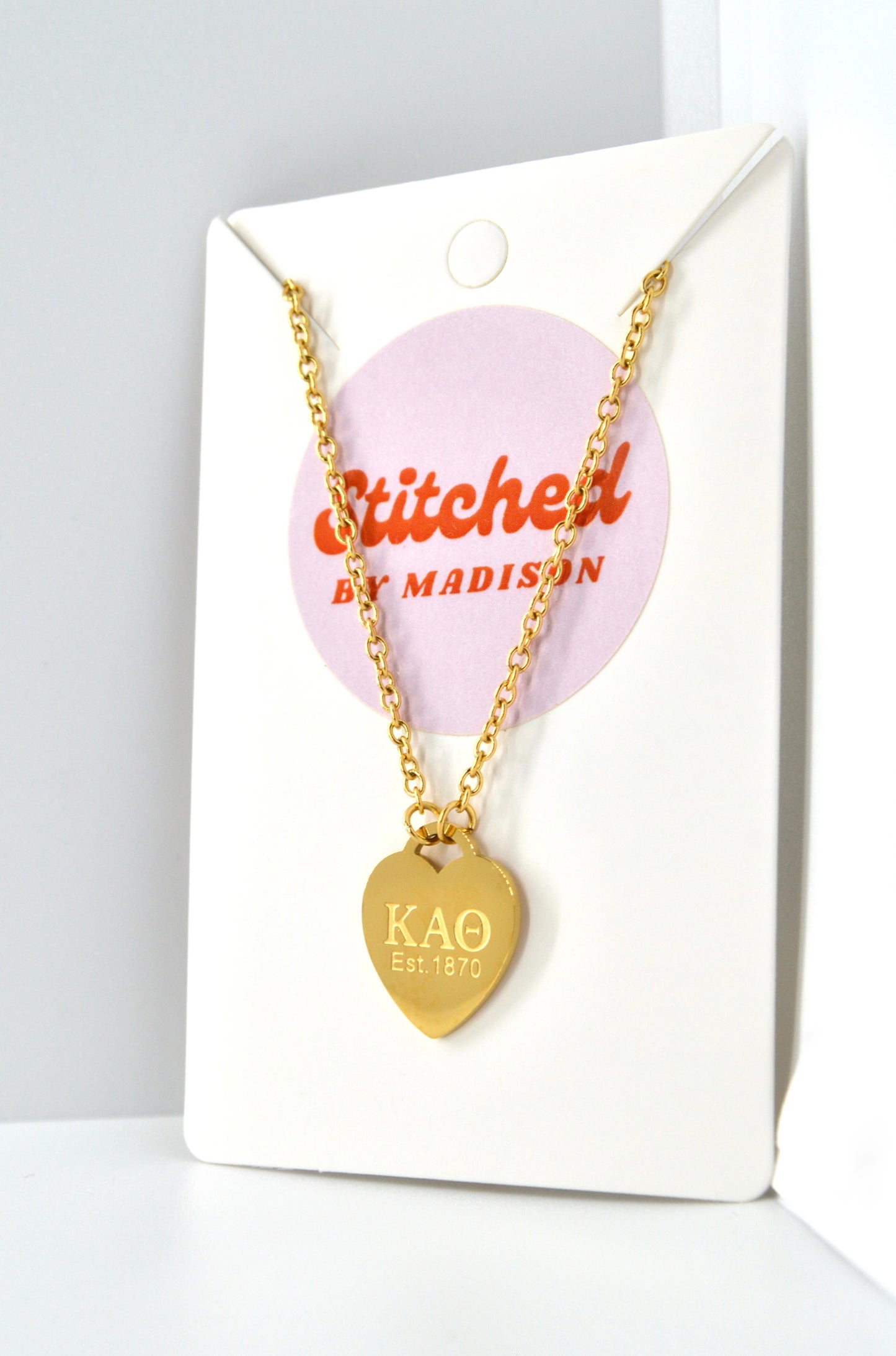 Kappa Alpha Theta Sorority Heart Necklace