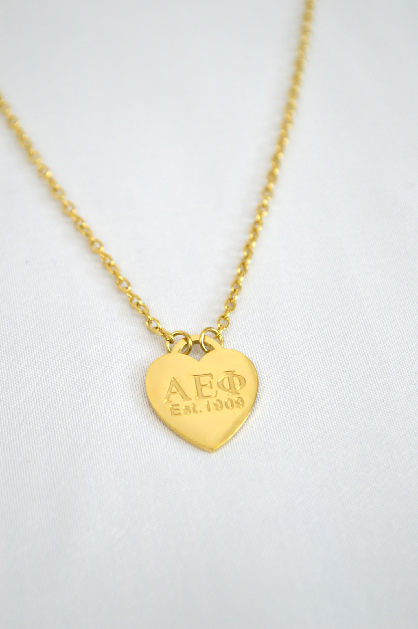 Alpha Epsilon Phi Sorority Heart Necklace