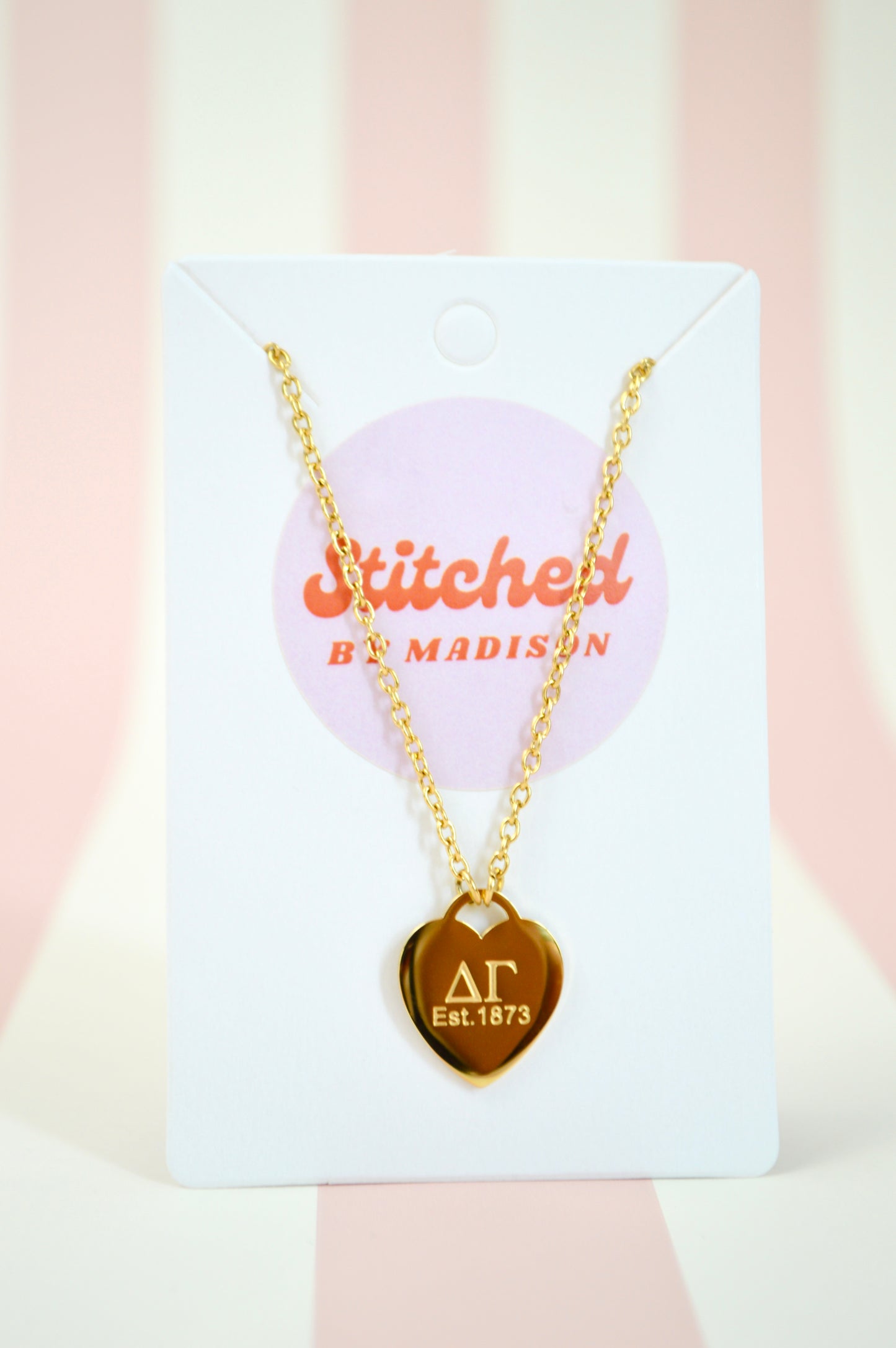 Delta Gamma Sorority Heart Necklace