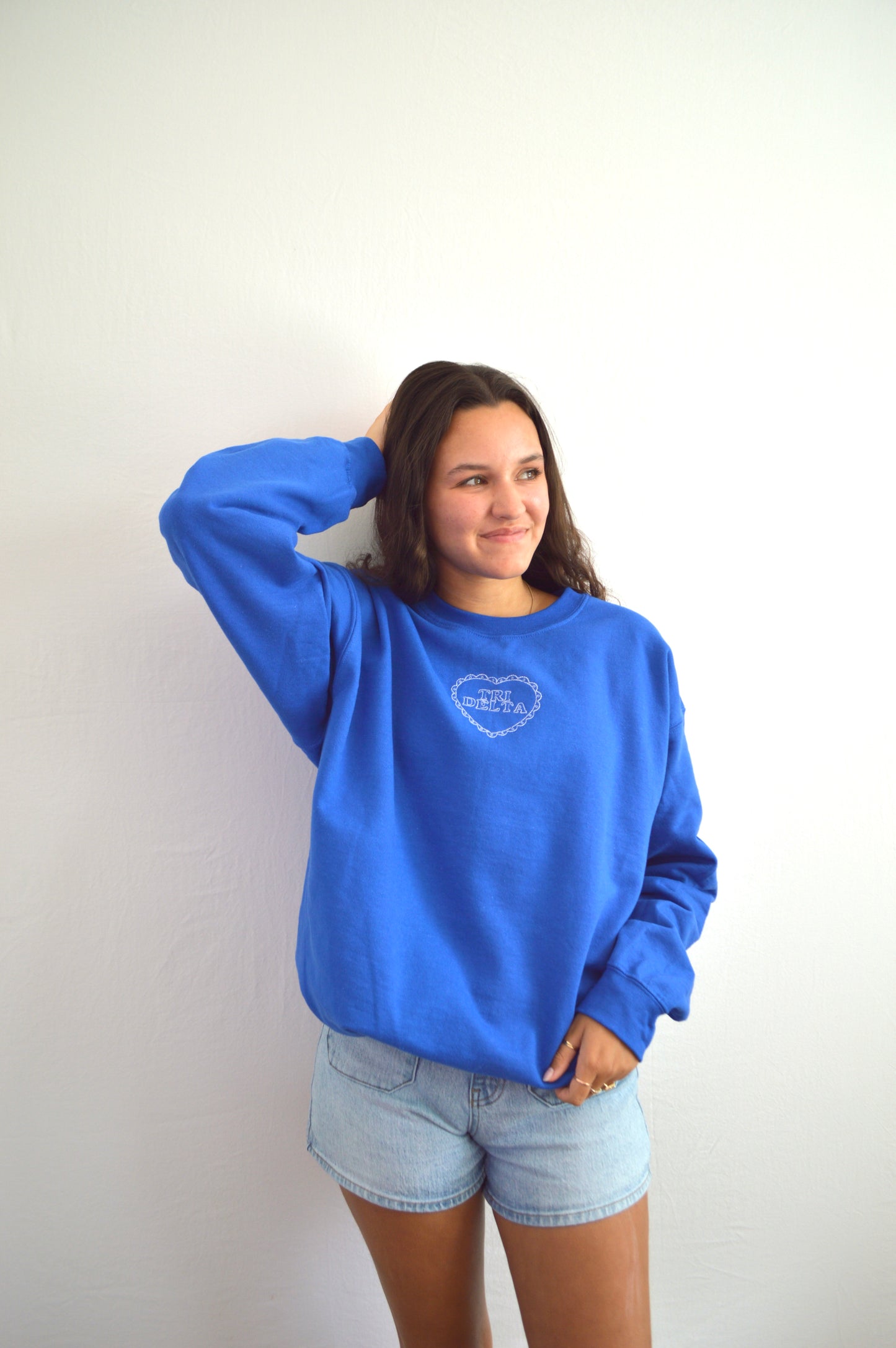Tri Delta Heart Embroidered Crewneck