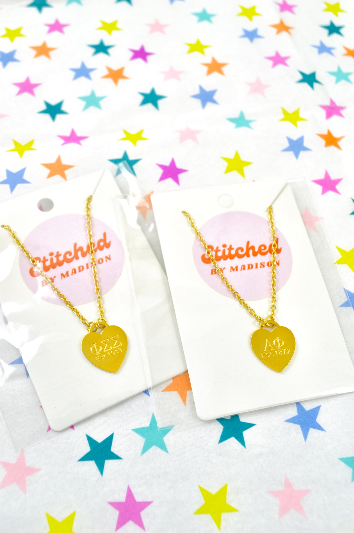 Phi Sigma Sigma Sorority Heart Necklace