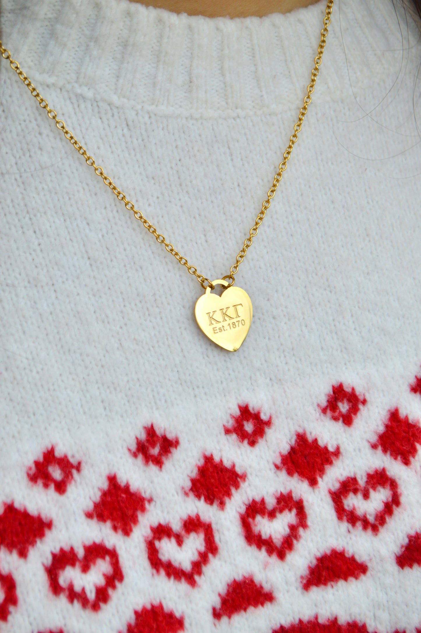 Kappa Kappa Gamma Sorority Heart Necklace