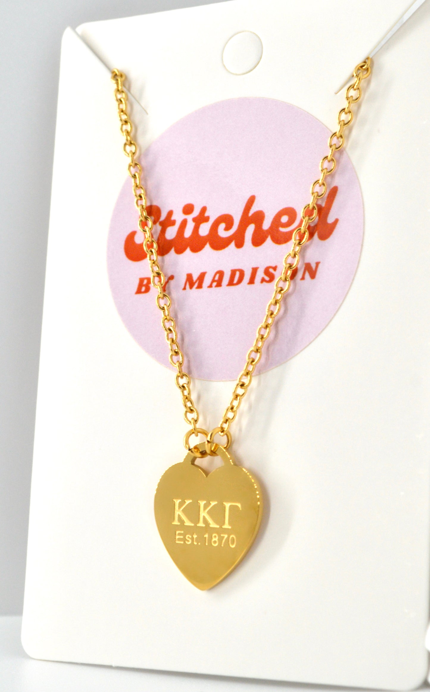 Kappa Kappa Gamma Sorority Heart Necklace