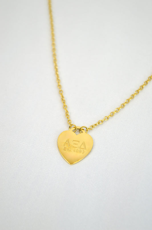 Alpha Xi Delta Sorority Heart Necklace