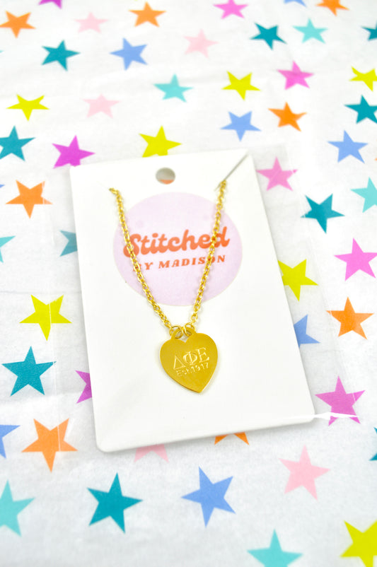 Delta Phi Epsilon Sorority Heart Necklace