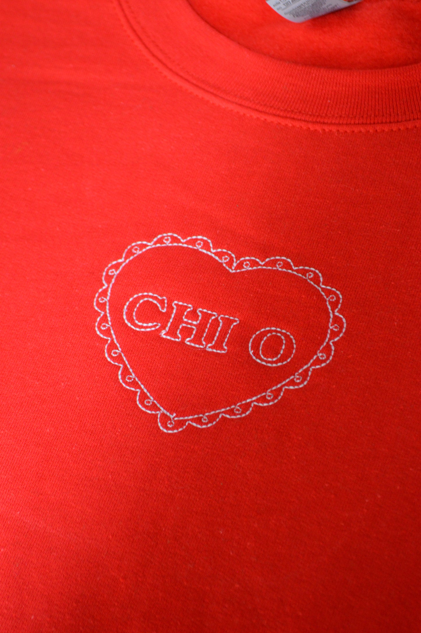 Chi Omega heart crewneck