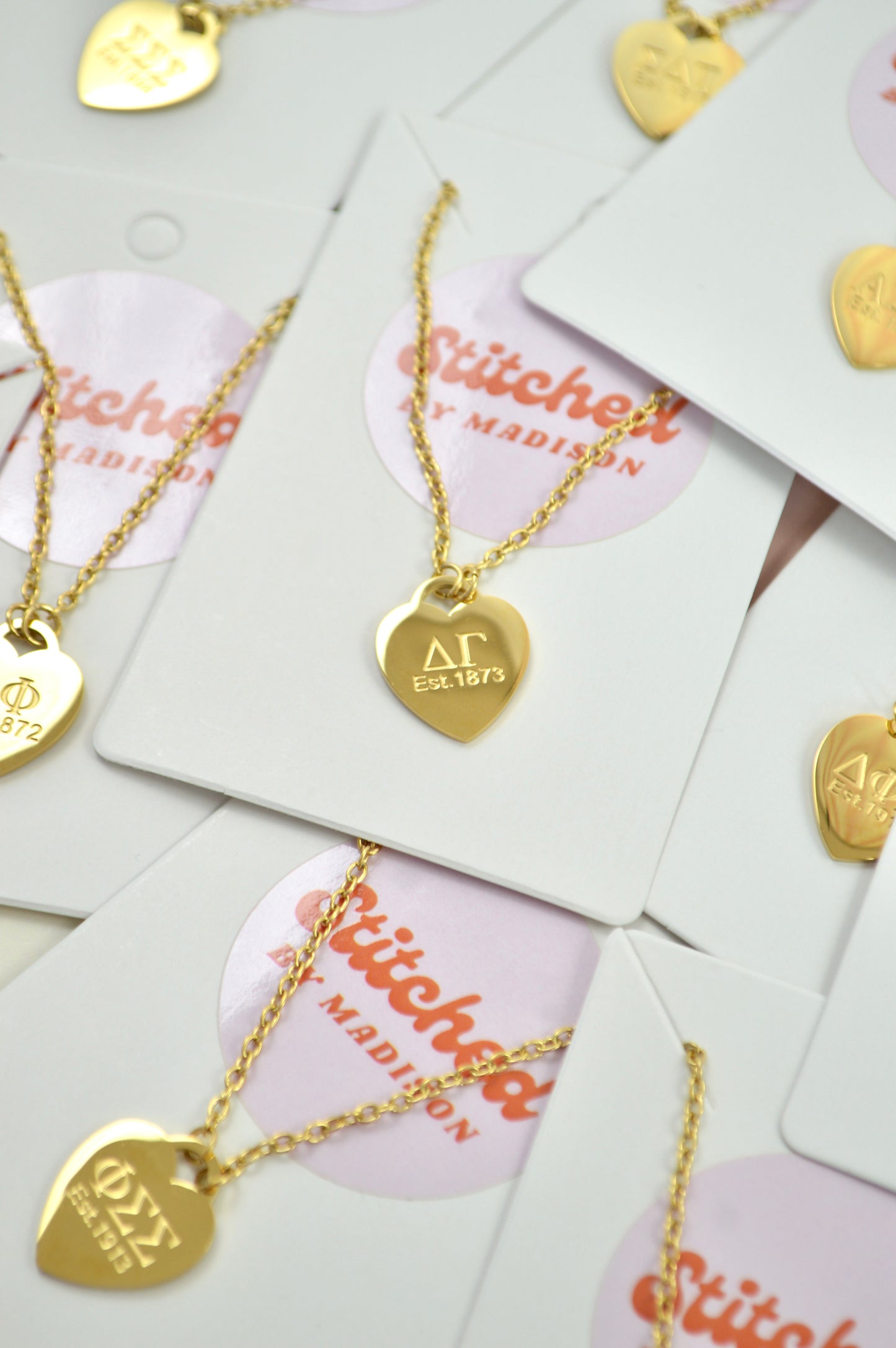 Delta Gamma Sorority Heart Necklace