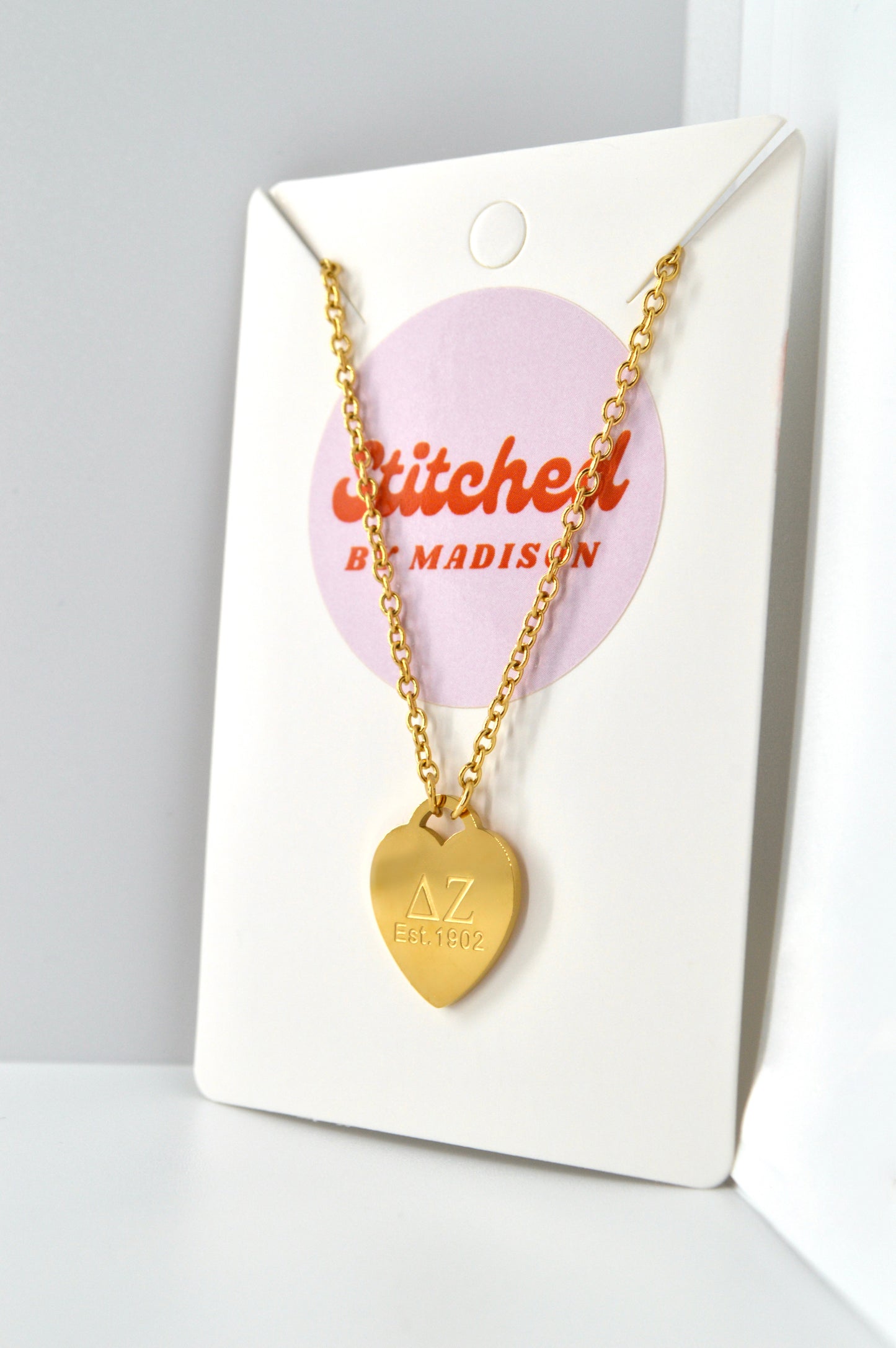 Delta Zeta Sorority Heart Necklace