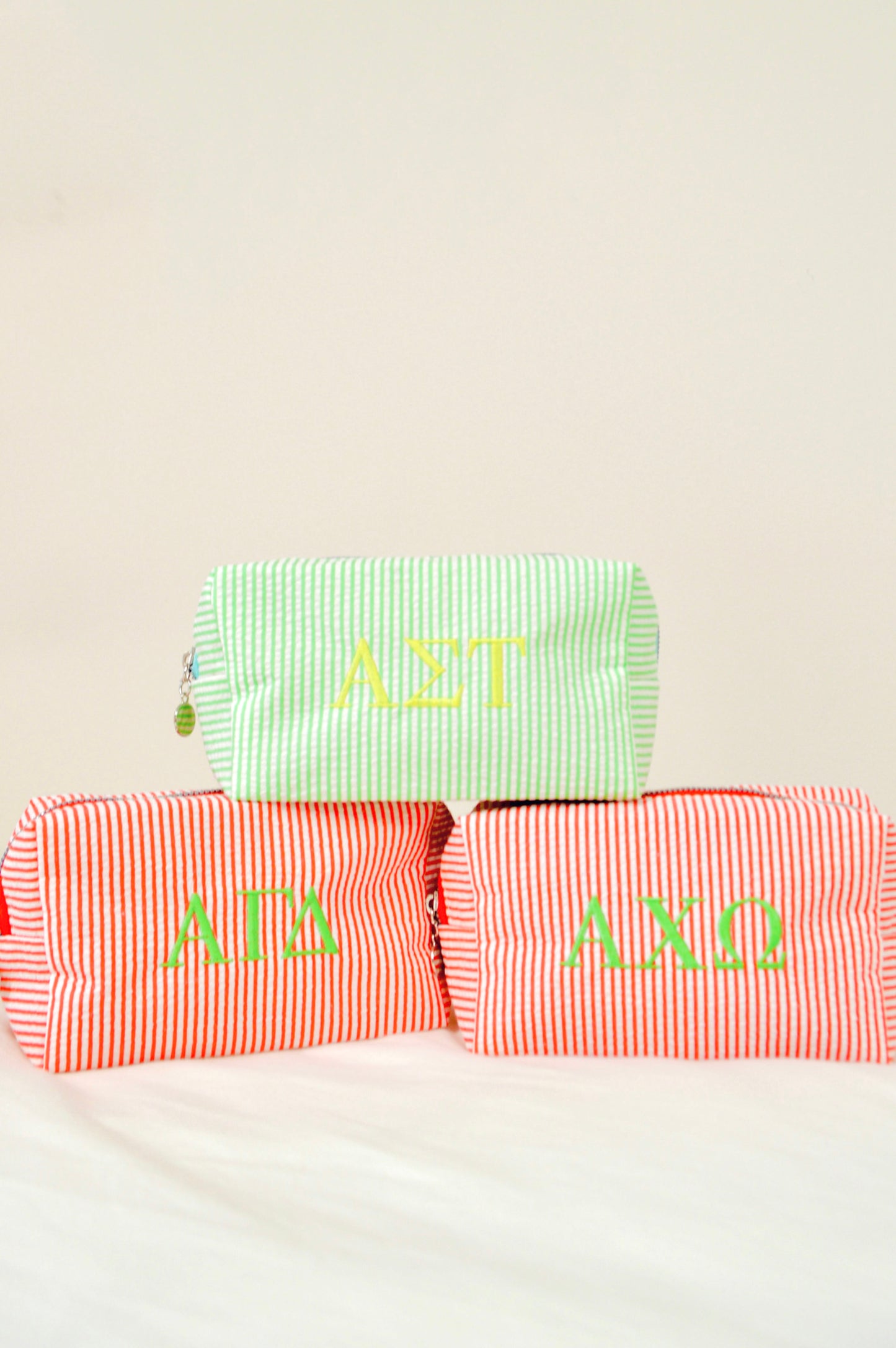 Alpha Chi Omega Embroidered Sorority Cosmetic Bag
