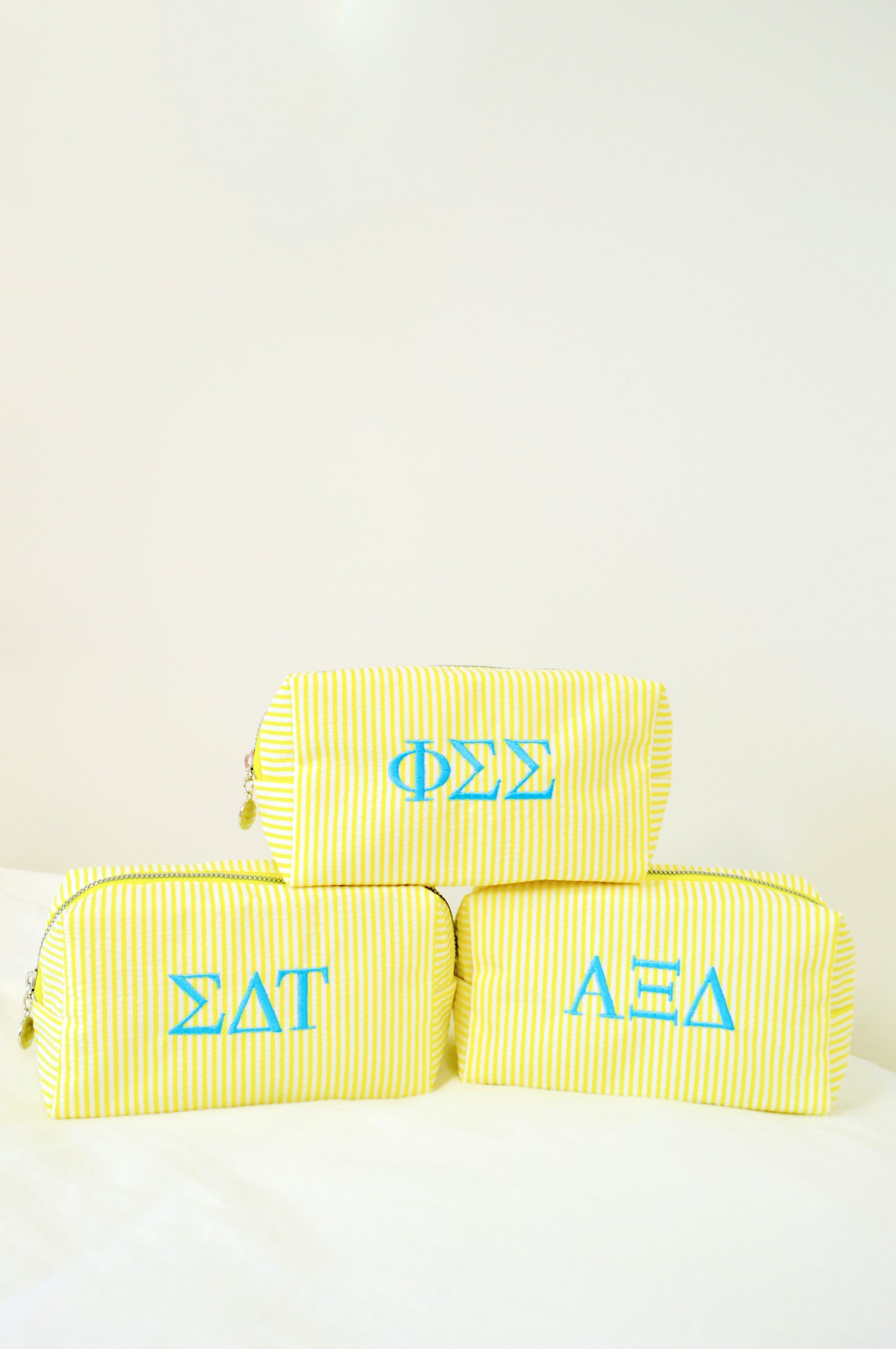 Phi Sigma Sigma Embroidered Sorority Cosmetic Bag