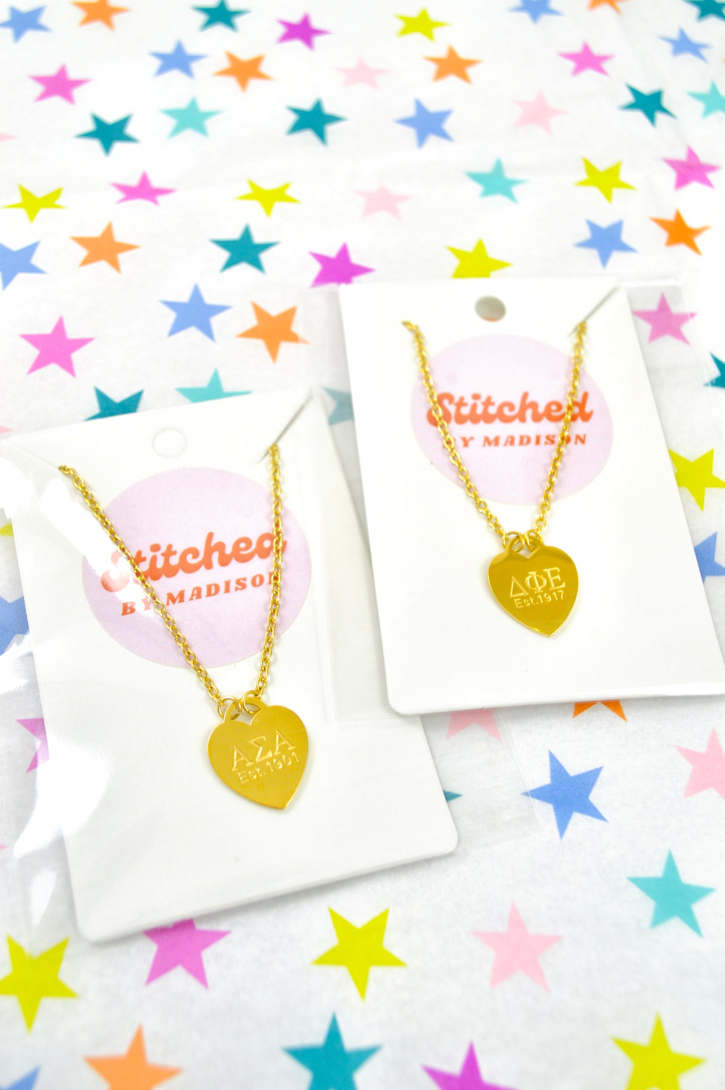 Alpha Xi Delta Sorority Heart Necklace