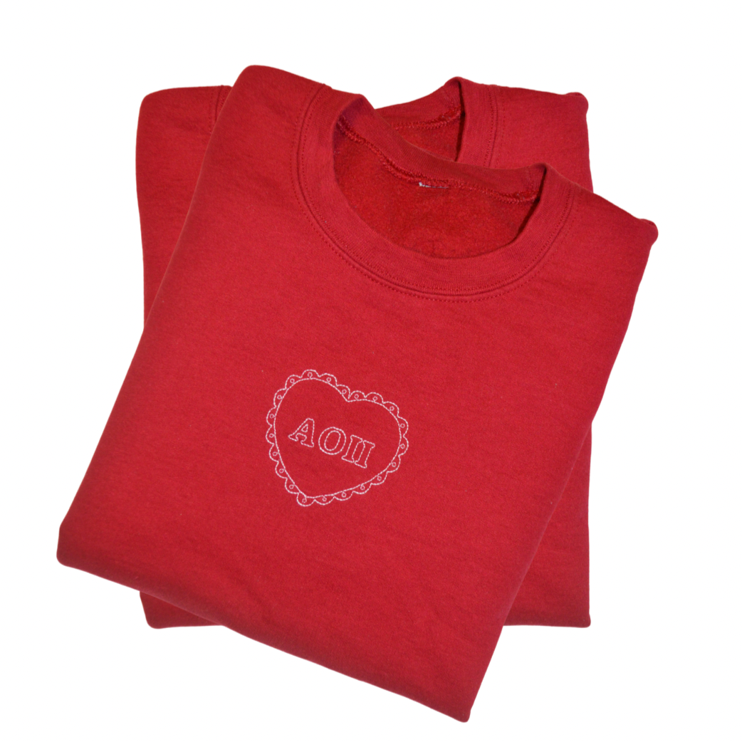 Alpha Omicron Pi Heart Crewneck
