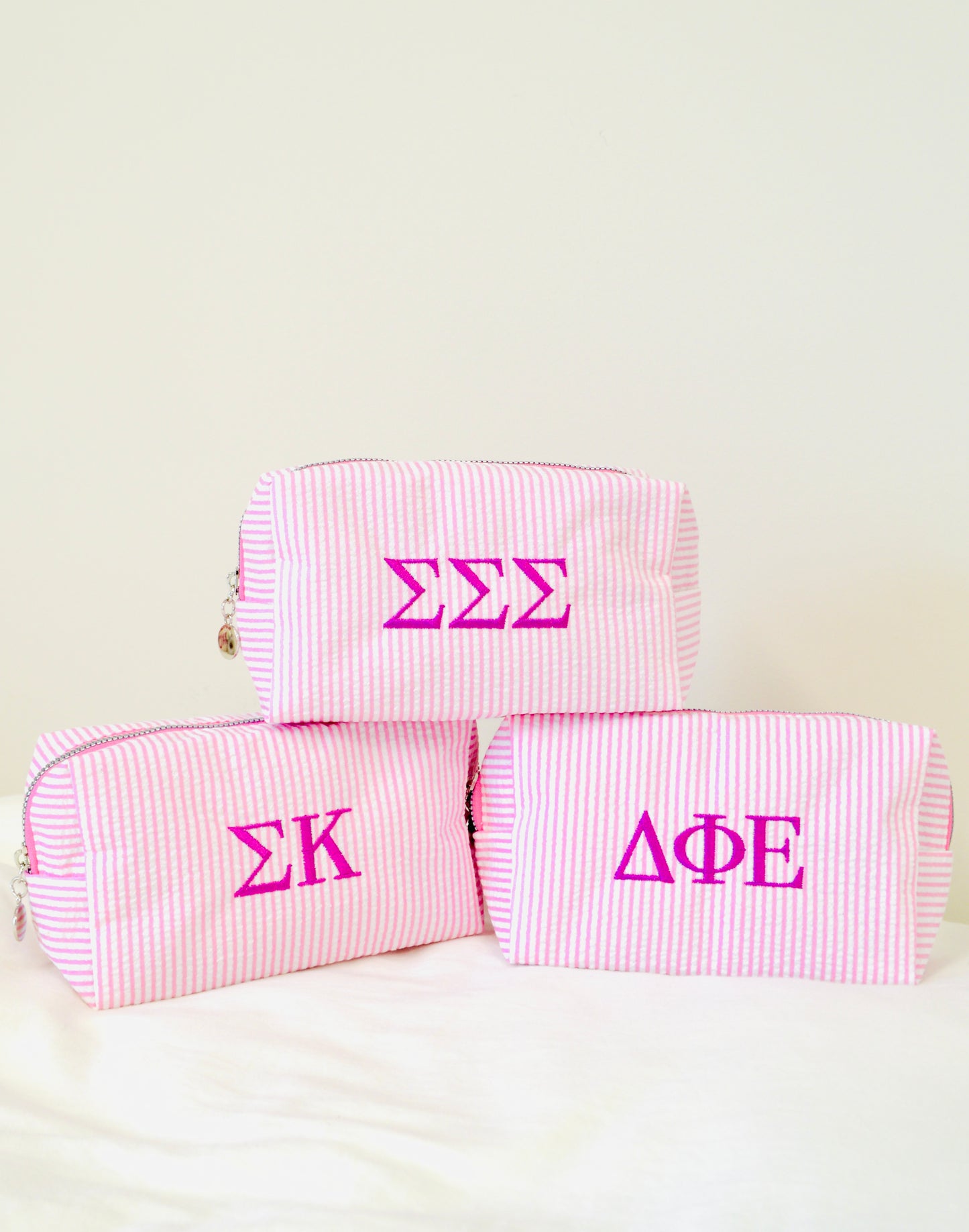 Tri Sigma Embroidered Sorority Cosmetic Bag