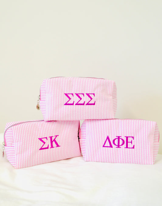 Sigma Kappa Embroidered Sorority Cosmetic Bag