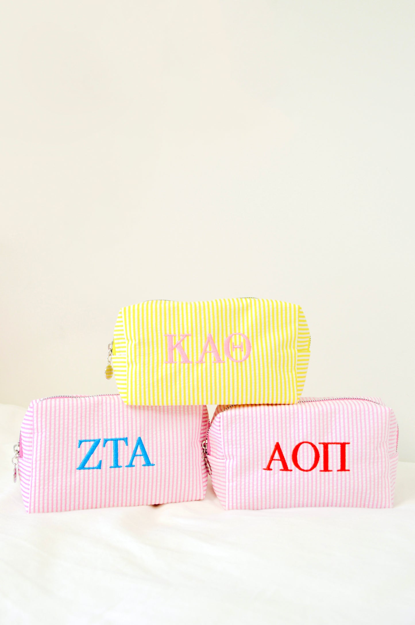 Zeta Tau Alpha Embroidered Sorority Cosmetic Bag