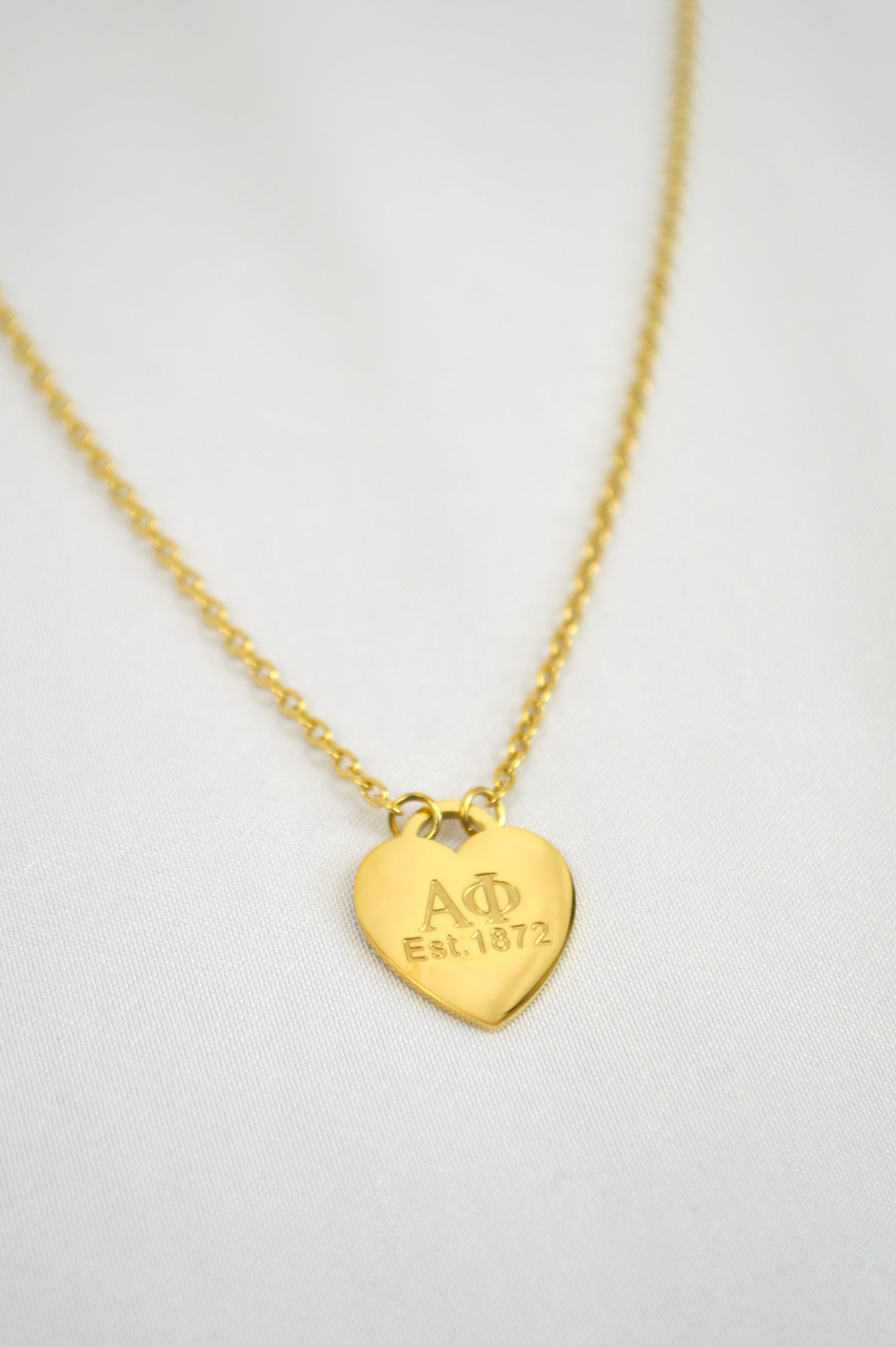 Alpha Phi Sorority Heart Necklace