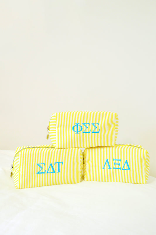 Sigma Delta Tau Embroidered Sorority Cosmetic Bag