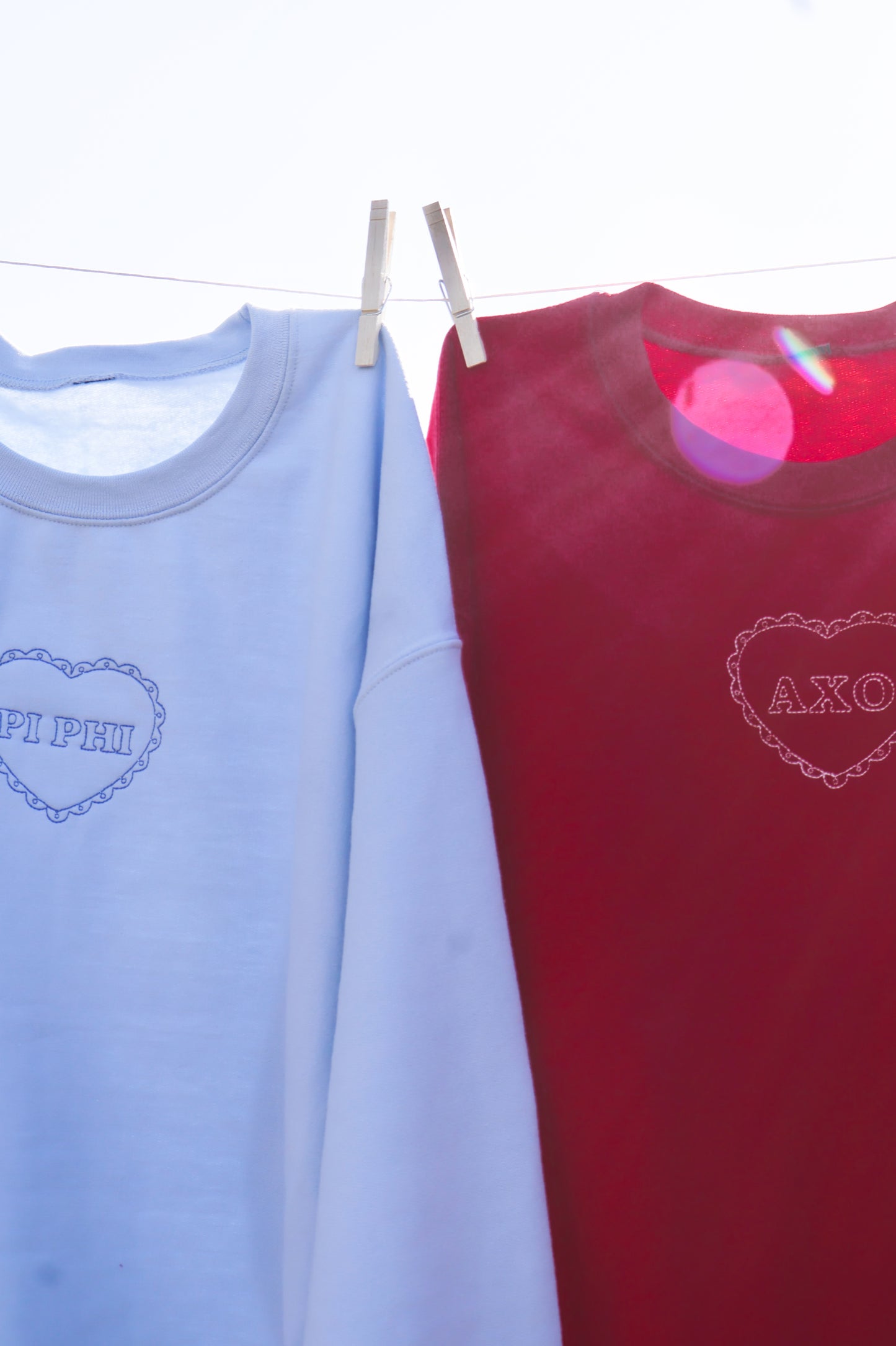 Alpha Chi Omega Embroidered Coquette Heart Crewneck