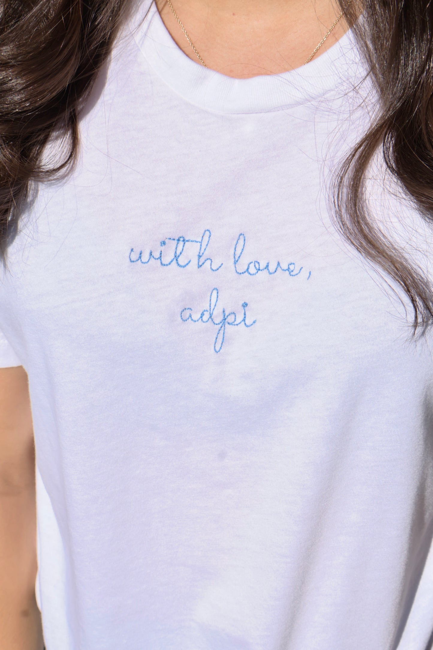 Alpha Delta Pi Embroidered With Love Cropped T-Shirt