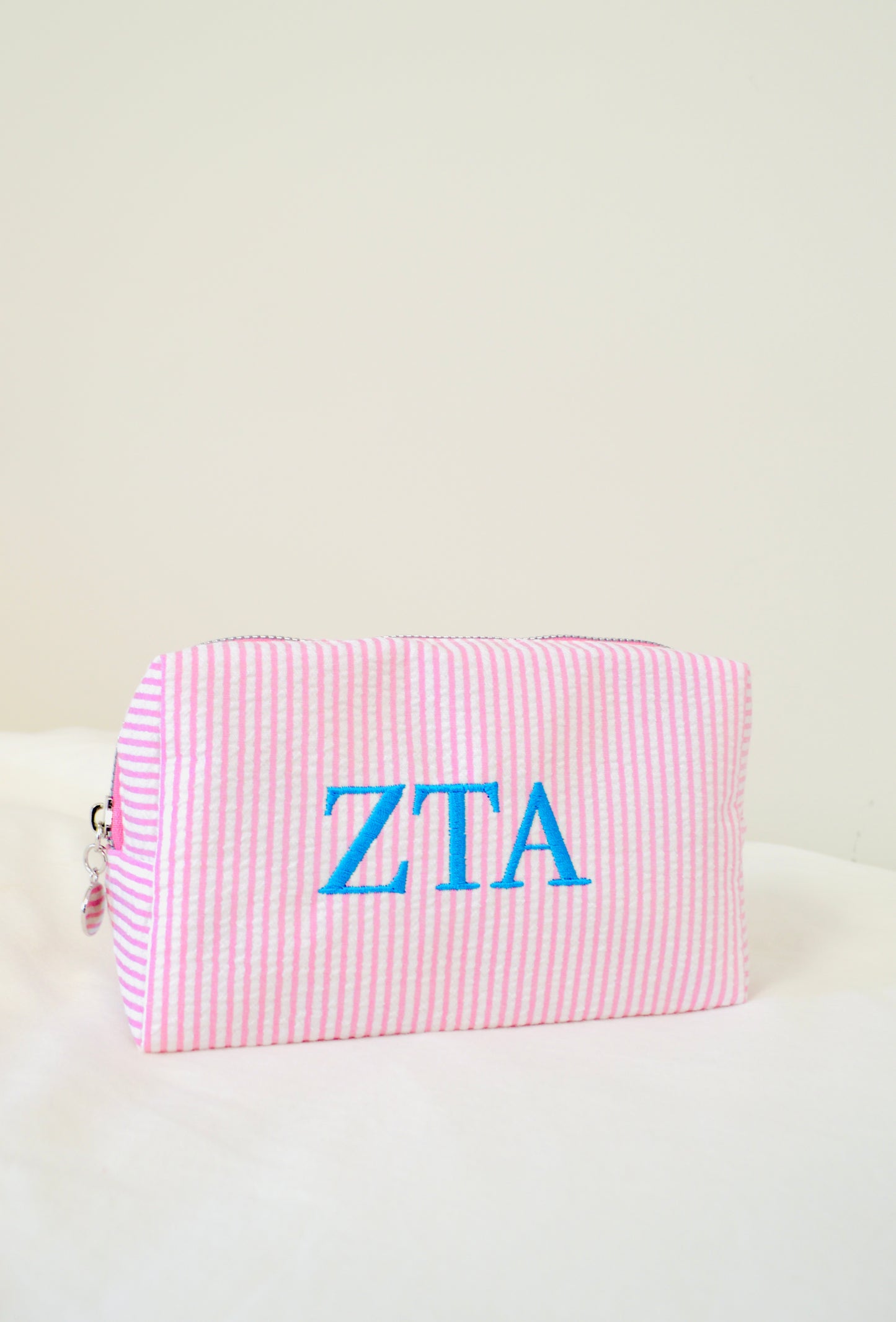 Zeta Tau Alpha Embroidered Sorority Cosmetic Bag