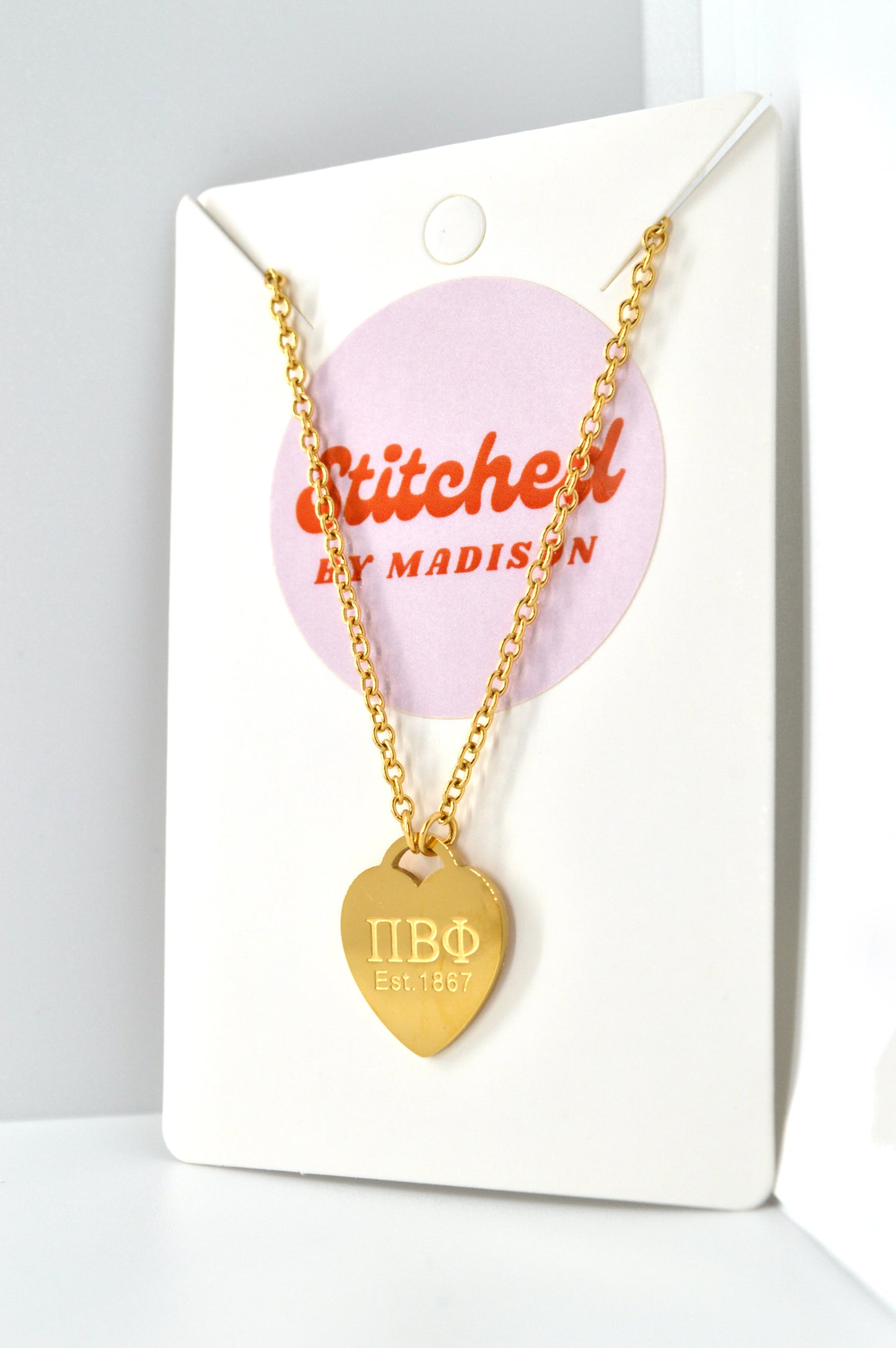 Pi Beta Phi Sorority Heart Necklace