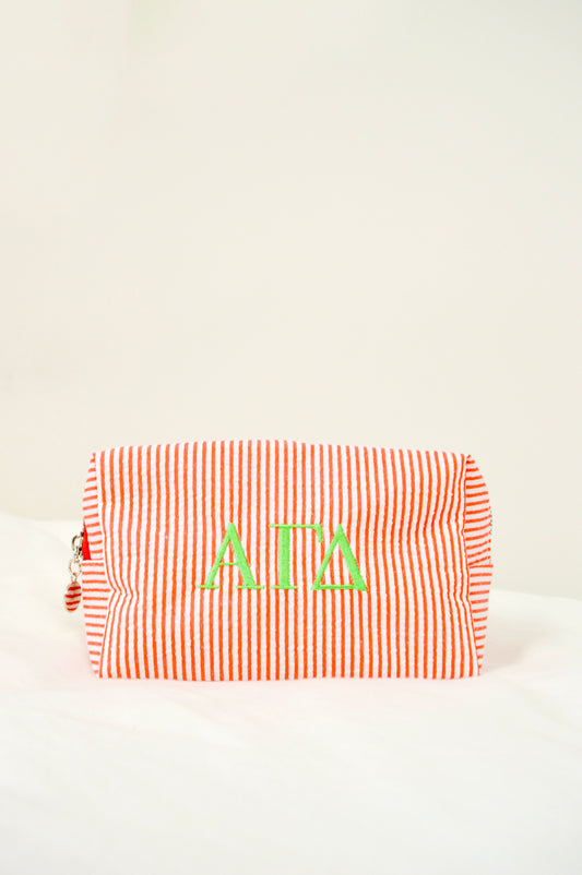 Alpha Gamma Delta Embroidered Sorority Cosmetic Bag