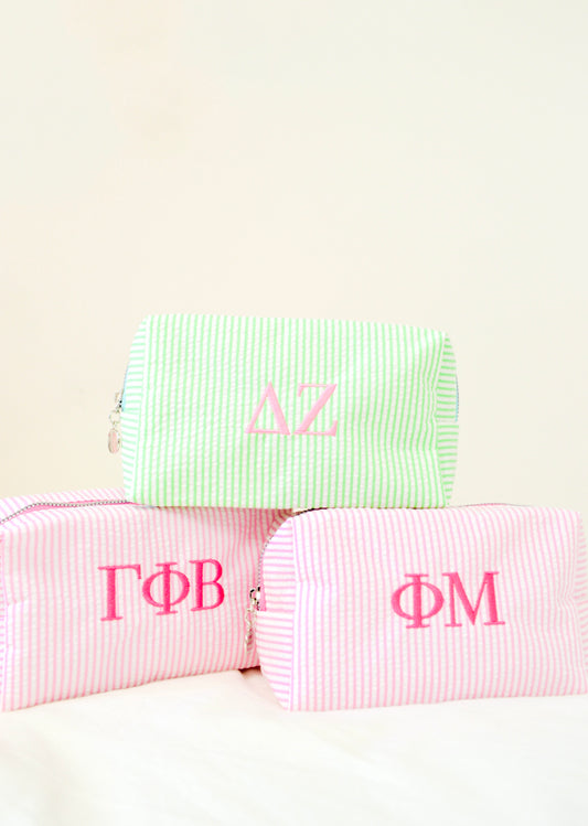 Gamma Phi Beta Embroidered Sorority Cosmetic Bag