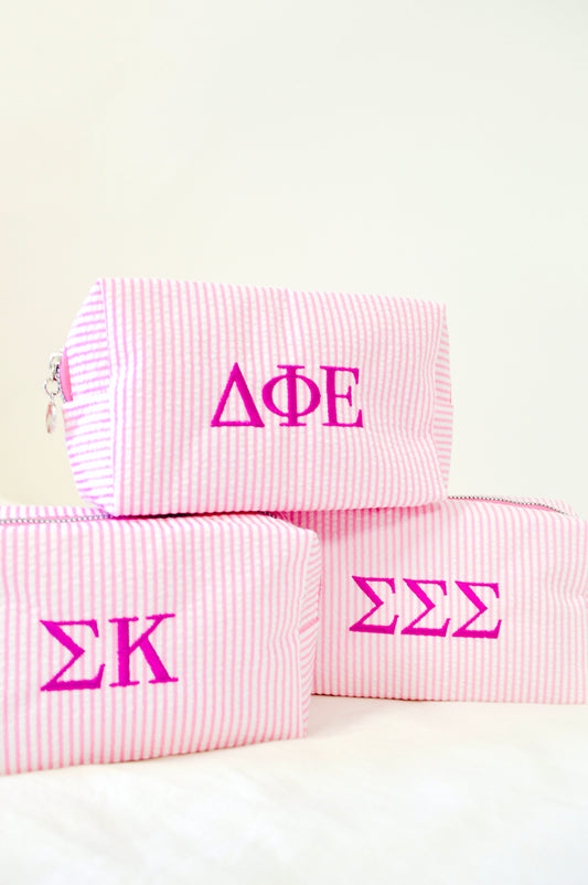 Delta Phi Epsilon Embroidered Sorority Cosmetic Bag
