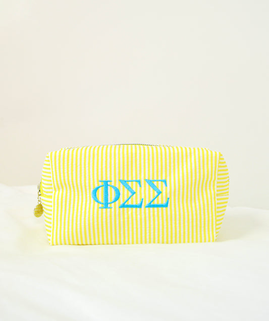 Phi Sigma Sigma Embroidered Sorority Cosmetic Bag