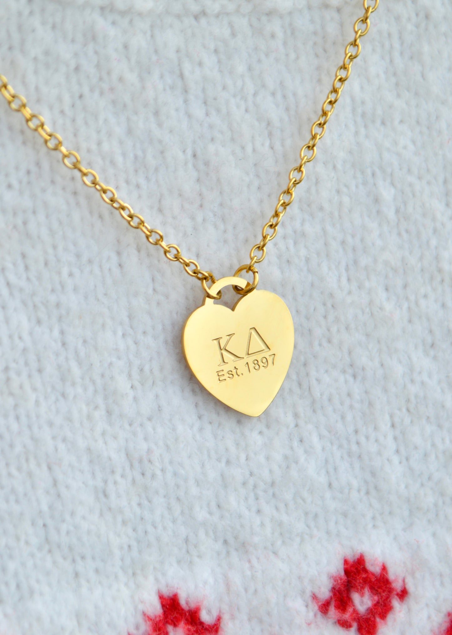 Kappa Delta Sorority Heart Necklace