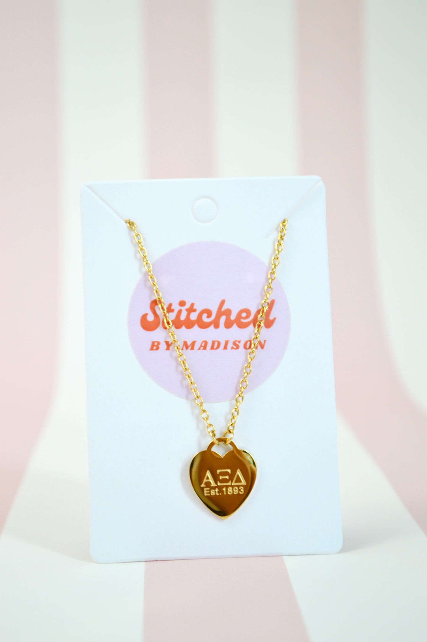 Alpha Xi Delta Sorority Heart Necklace