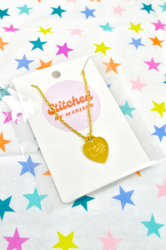 Gamma Phi Beta Sorority Heart Necklace