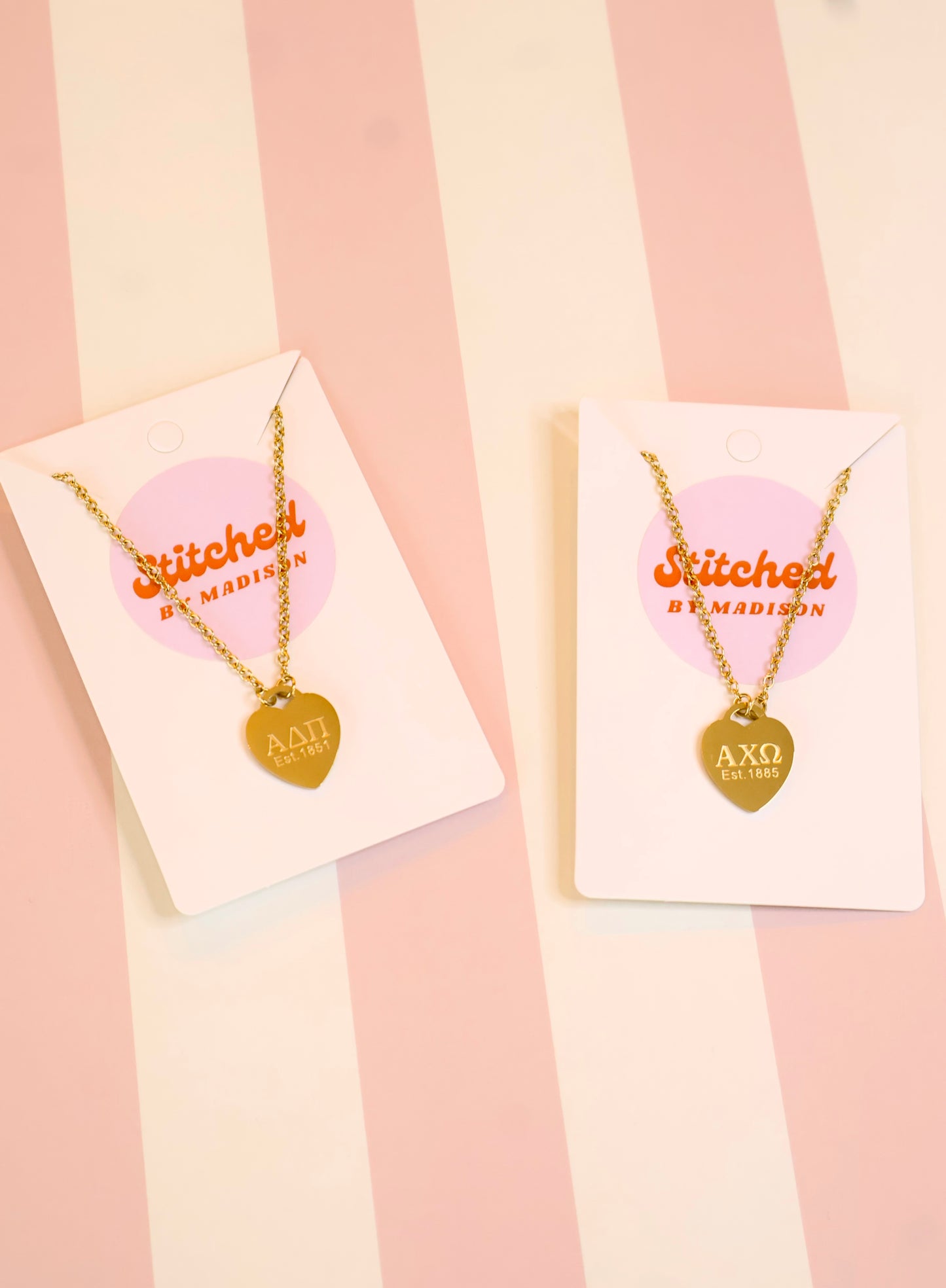 Alpha Delta Pi Sorority Heart Necklace