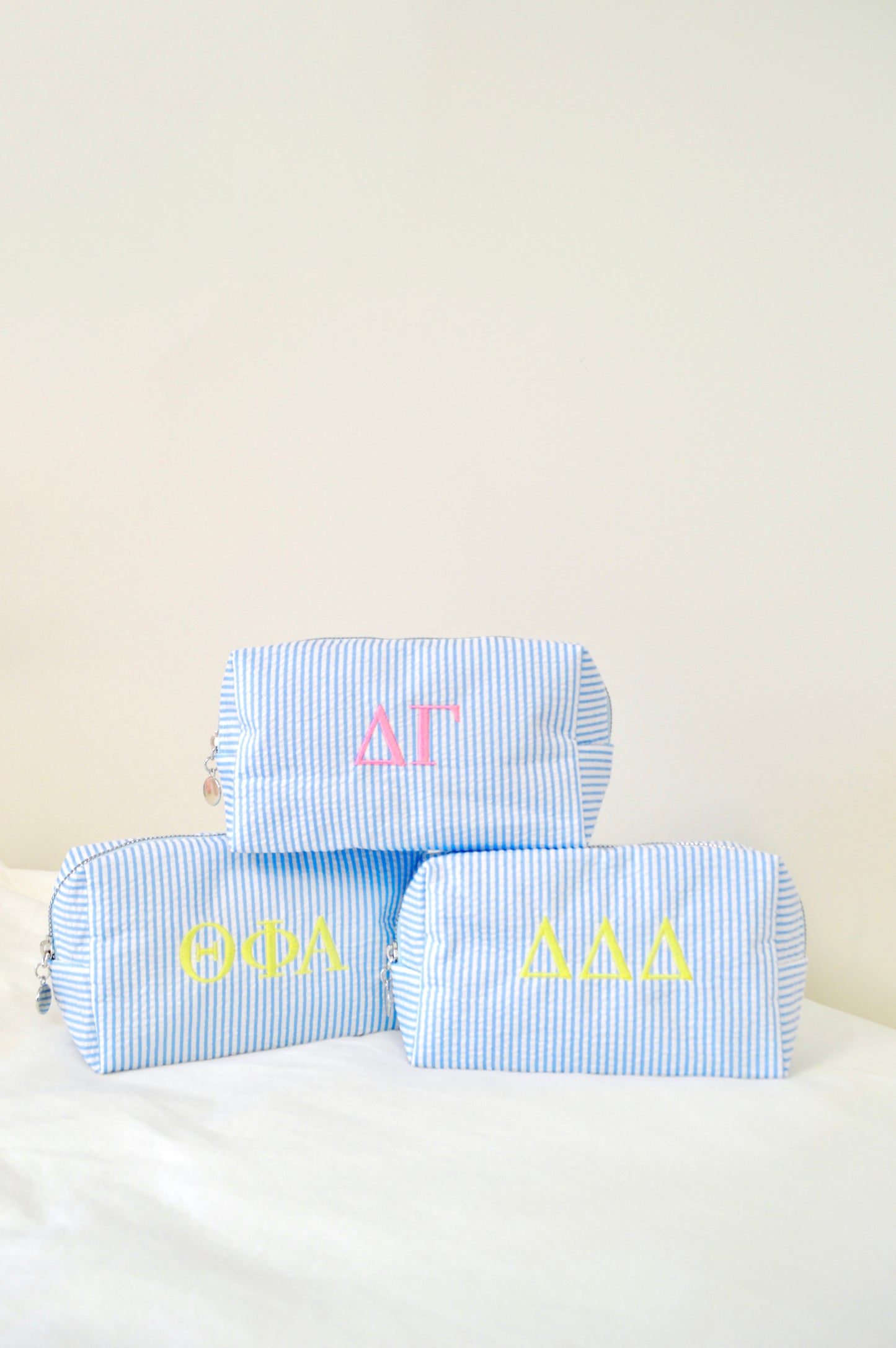 Tri Delta Embroidered Sorority Cosmetic Bag