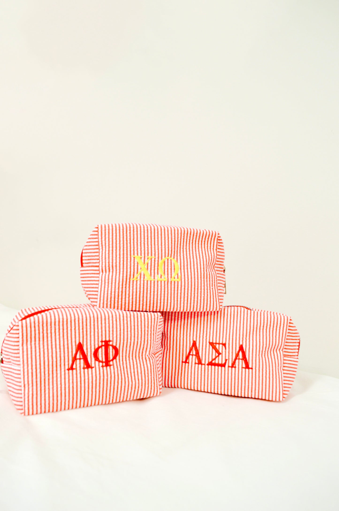 Chi Omega Embroidered Sorority Cosmetic Bag