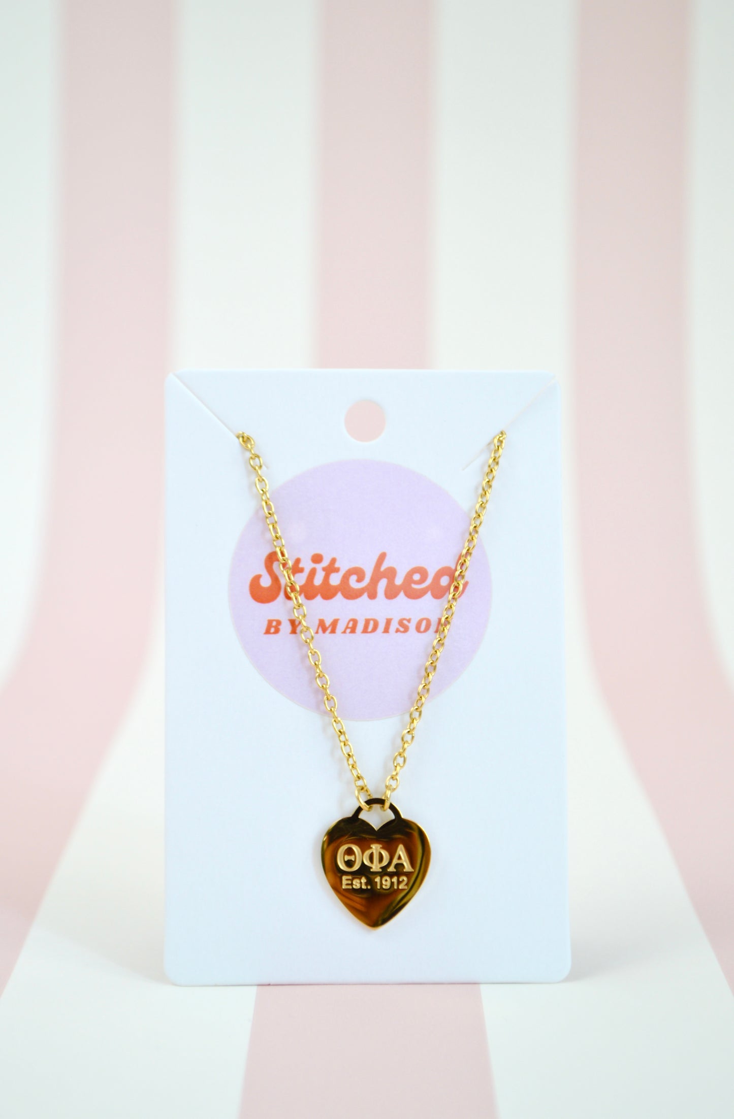 Theta Phi Alpha Sorority Heart Necklace